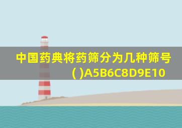 中国药典将药筛分为几种筛号( )A5B6C8D9E10